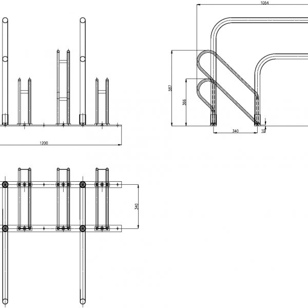 4 Bike Parking Rack Dimensions