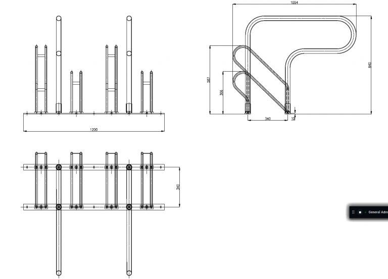 4-bike parking racks dimensions